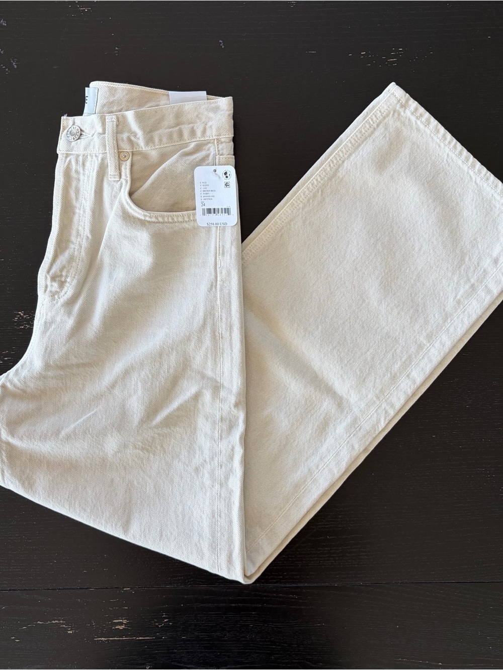 Agolde Ren High-Rise Wide Leg Jeans in Brown Rice BNWT